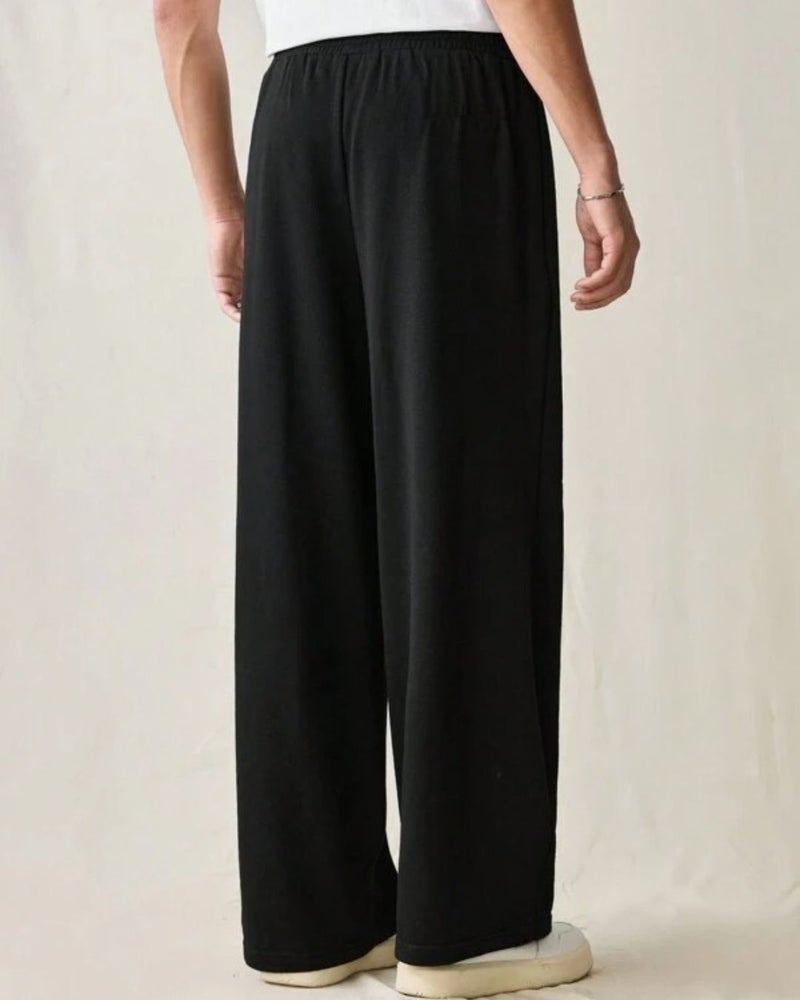FLYNOFF Star Side Print Black Loose Fit Track Pant - Image 3
